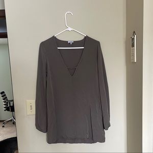 Tobi Whitney Bell Sleeve Dress Olive